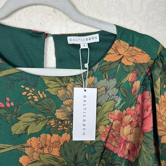 Baltic Born Dark Green Floral Maxi Dress with Rust Blooms - Picture 9 of 11